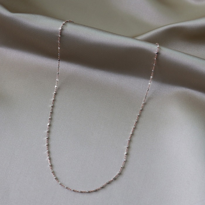 벤앤쿠 Two tone cube chain (necklace) - Silver Rosegold